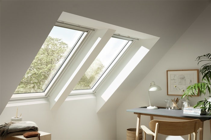 white paint velux roof windows in loft